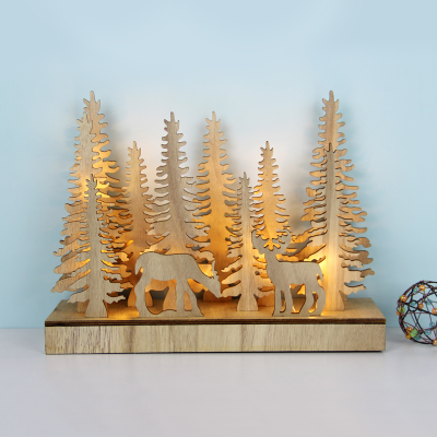 ^ "PLYWOOD CHRISTMAS TREE 2" 22 LED WW Λ/ΚΙΑ ΜΠ/ΡΙΕΣ (2AA) IP20 30X8X23CM  -X05221105